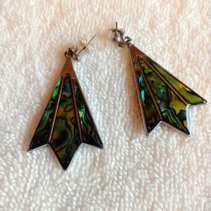 Hawaiian Abalone Silver Earrings